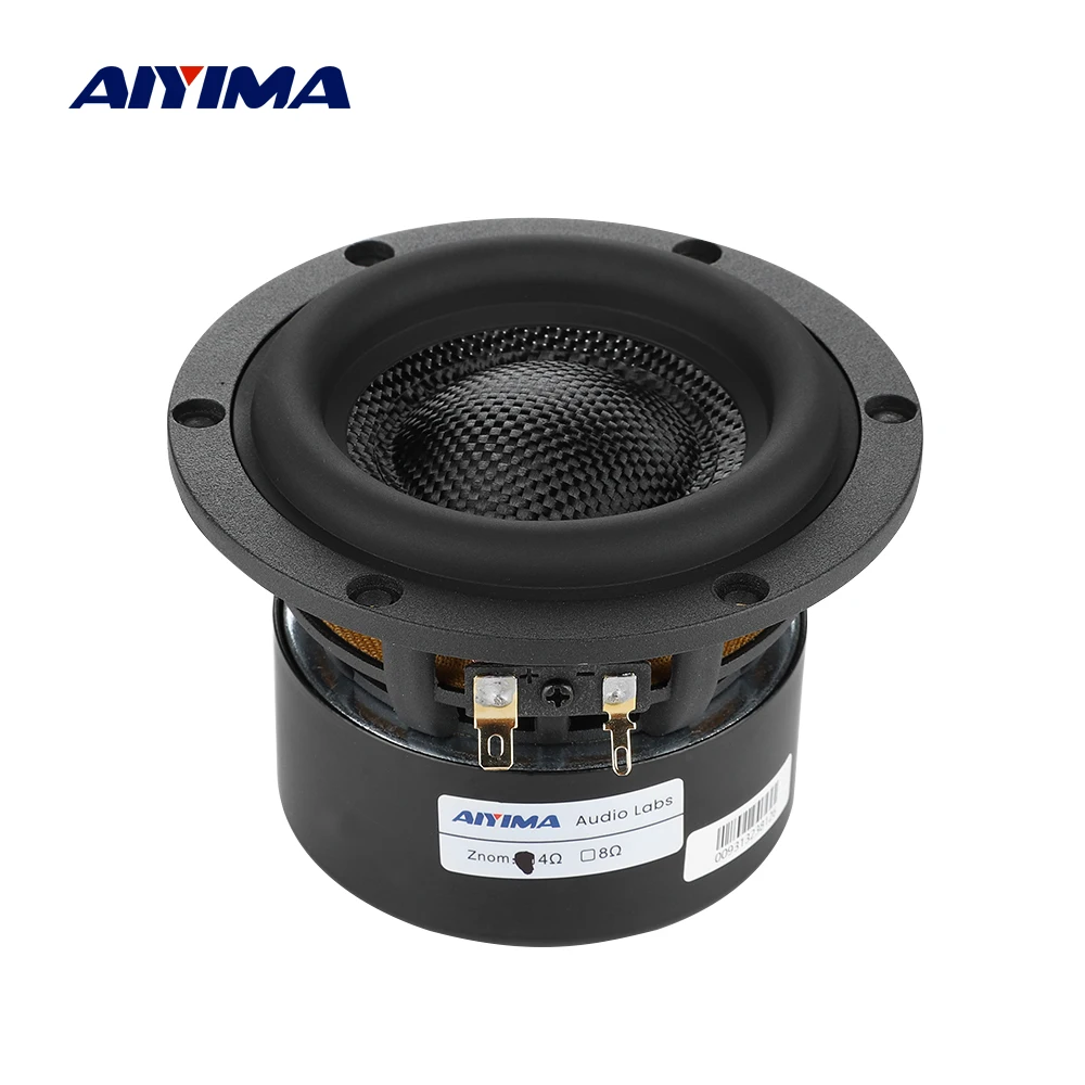 Aiyima 1 pçs 4 Polegada alto-falantes subwoofer 4/8 ohm 80w alta fidelidade baixo áudio bacia de fibra de vidro baixa frequência alto-falante de cinema em casa