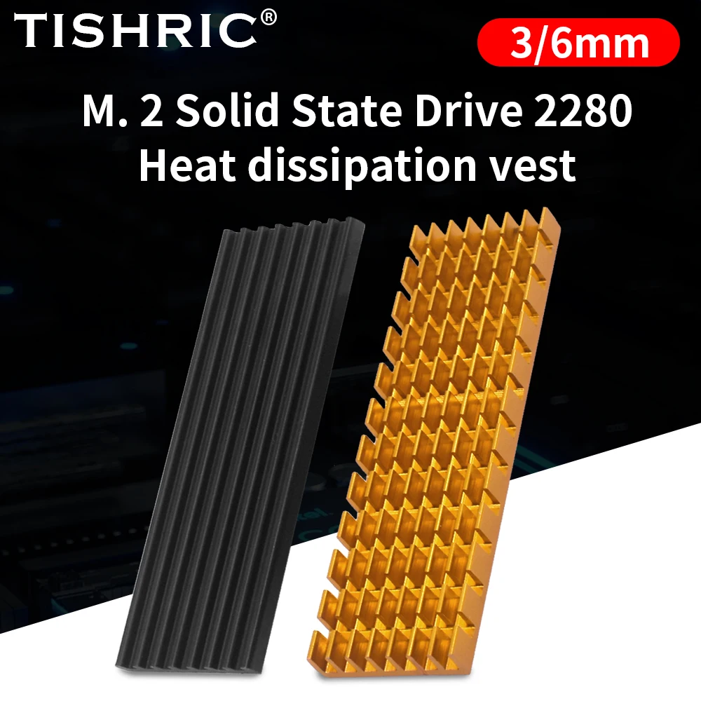 TISHRIC-M.2 Radiador de Estado Sólido, Dissipador Universal, Refrigeração para 2280, NVME, NGFF, 3, 6mm Grosso, Legal TISHRIC-M.2 Radiador de Estado Sólido, Dissipador Universal, Refrigeração para 2280, NVME, NGFF, 3, 6mm Grosso, Legal