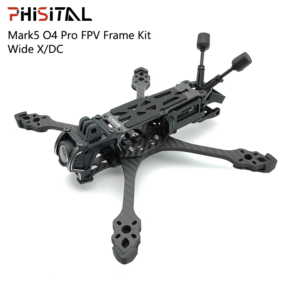 Kit de estrutura PhiSital Mark5 O4 Pro FPV, versão X/DC, 5 polegadas, em fibra de carbono, para corridas de drones RC e peças para montagem DIY.