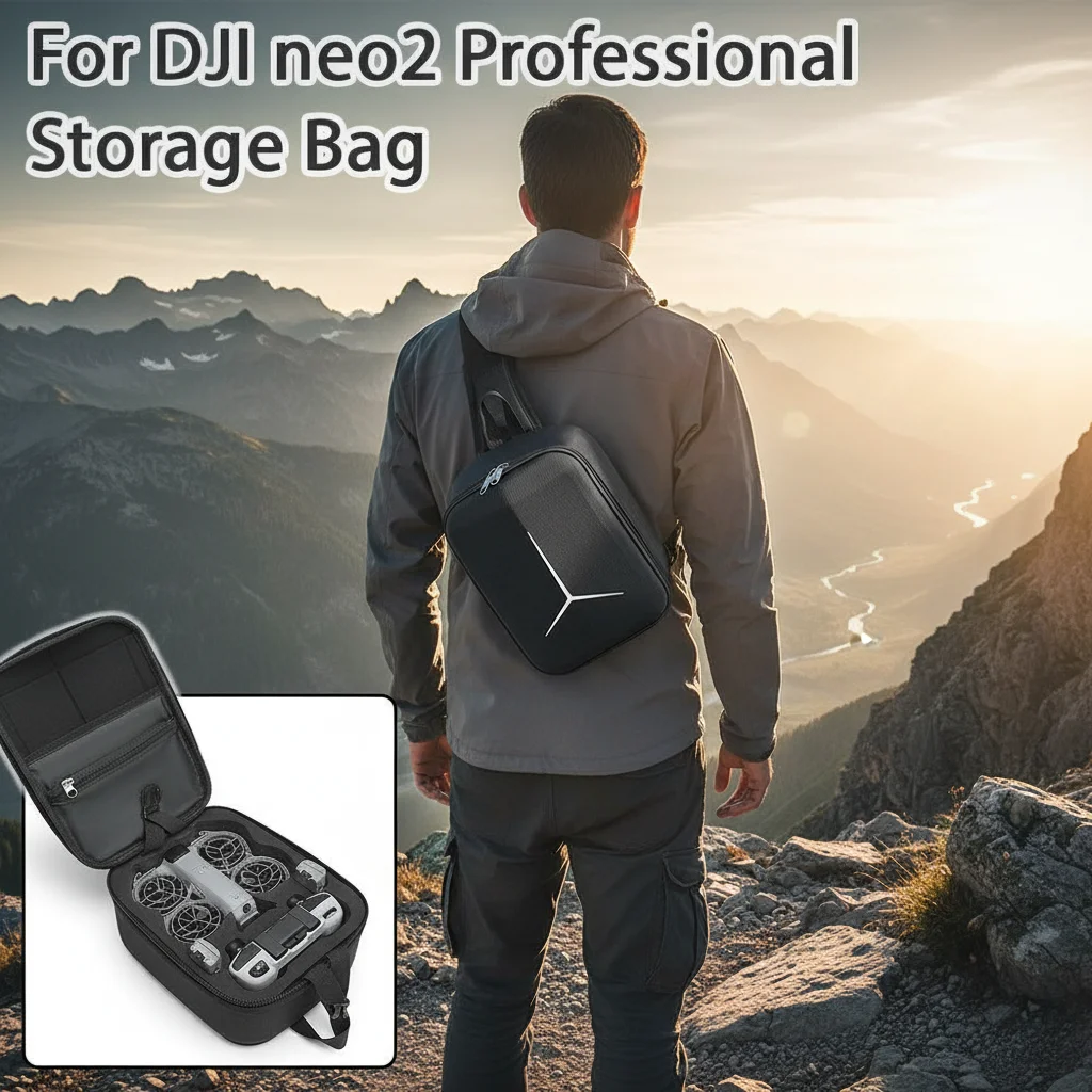 Bolsa de Armazenamento para DJI Neo 2/RC N3, Bolsa de Ombro, Estojo Portátil para Viagens ao Ar Livre, Bolsa de Mão para Acessórios do Drone DJI Neo 2