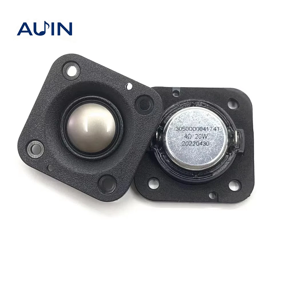 AUIN 2 Peças Alto-falante de Áudio Quadrado 48MM 4 Ohm 20W Tweeter com Membrana de Seda HIFI Música DIY Home Theater Ultrafino