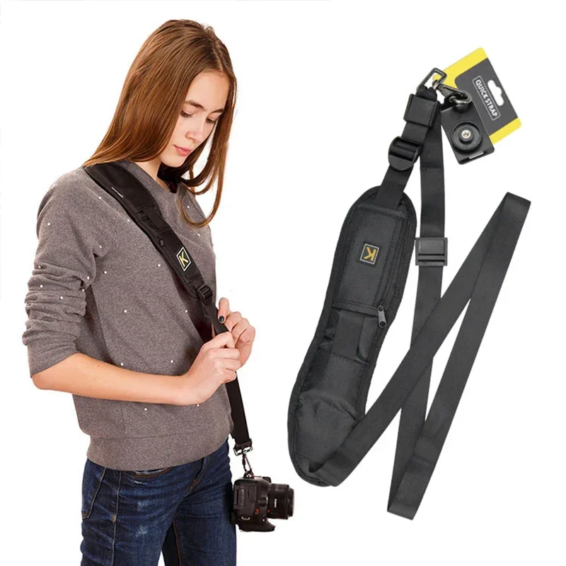 Alça de Ombro Portátil para Câmera DSLR Digital SLR Canon Nikon Sony, Acessório Rápido para Câmera, Alça de Pescoço