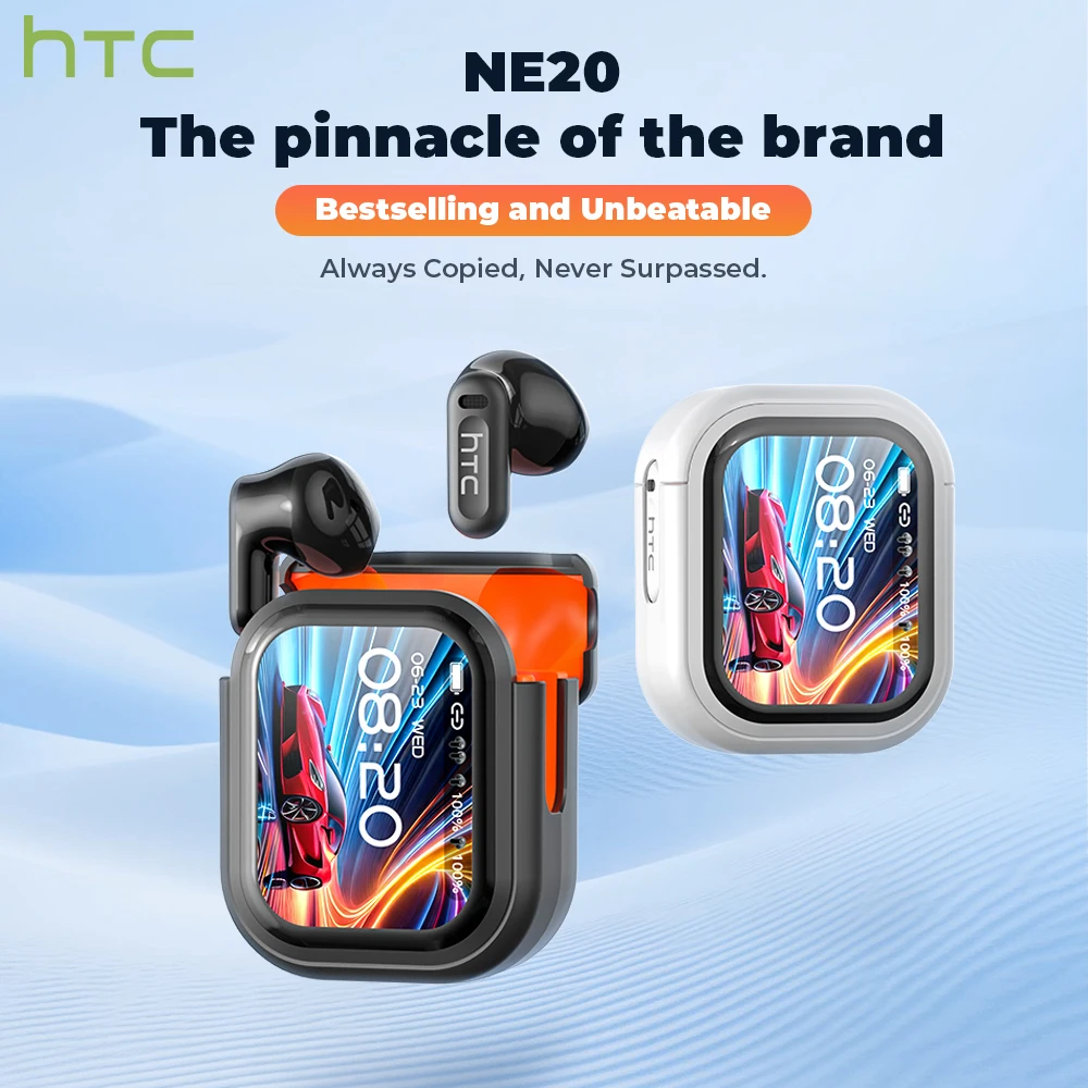 Fones de Ouvido HTC NE20 com Tradução por IA - Cancelamento de Ruído ANC, Tela Sensível ao Toque, 135 Idiomas Fones de Ouvido para Suporte, Conferências de Negócios e Viagens
