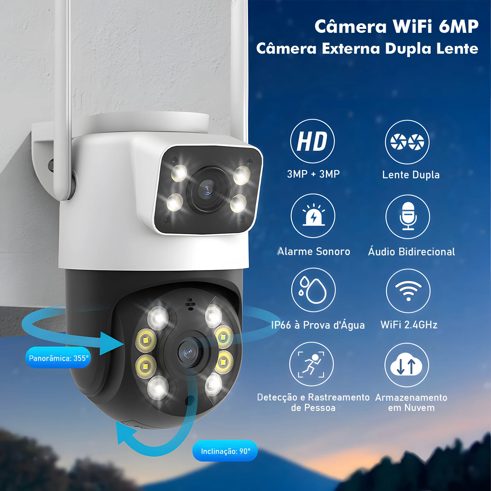 Camera de Segurança Wifi, Visão Noturna, Webcam, Monitor, Icsee, Câmera, Câmera de Segurança, Camera Wifi, Do Brasil, Coibeu