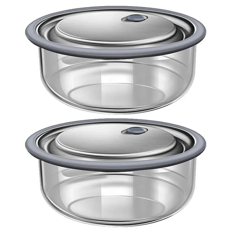 Lancheira de vidro de borosilicato alto grosso, Aquecimento por microondas mais nítido, Armazenamento redondo de alimentos, Caixa de manutenção fresca, Bento Box, Novo Lancheira de vidro de borosilicato alto grosso, Aquecimento por microondas mais nítido, Armazenamento redondo de alimentos, Caixa de manutenção fresca, Bento Box, Novo