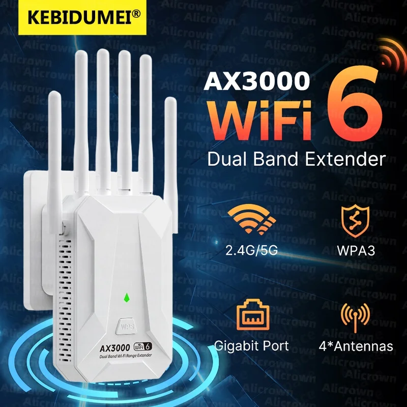 Wifi 6 ax3000 repetidor sem fio banda dupla 2.4ghz 5ghz 802.11ax wi-fi 6 extensor amplificador wps roteador amplificador de sinal de longo alcance