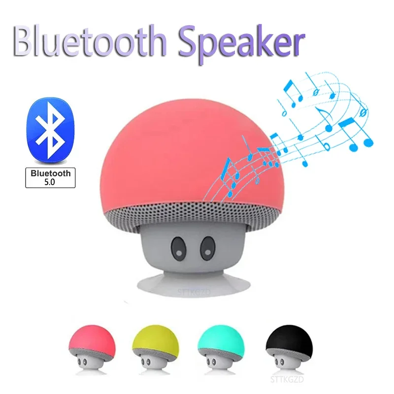 Mini cogumelo bluetooth alto-falante portátil sem fio caixa de som otário copo receptor áudio música estéreo subwoofer pode suporte do telefone