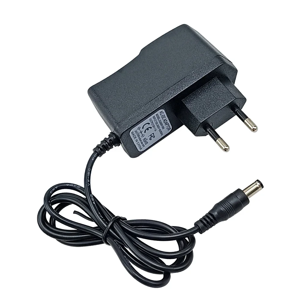 Adaptador de fonte de alimentação para pedal de guitarra, dc 9v 1a ac preto instrumento musical peças de guitarra para pedal de efeito plugue ue Adaptador de fonte de alimentação para pedal de guitarra, dc 9v 1a ac preto instrumento musical peças de guitarra para pedal de efeito plugue ue