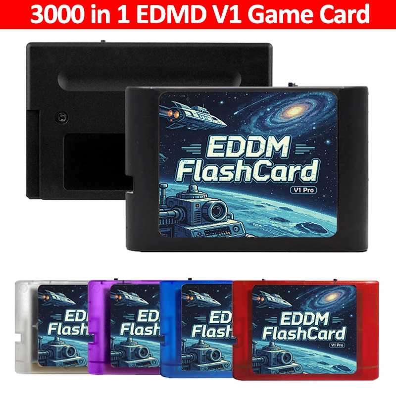 Cartucho de Jogo EDMD 3000 em 1 com Cartão TF de 4GB para SEGA Genesis Mega Drive, Console de Videogame Retro, Cartão de Jogo Clássico