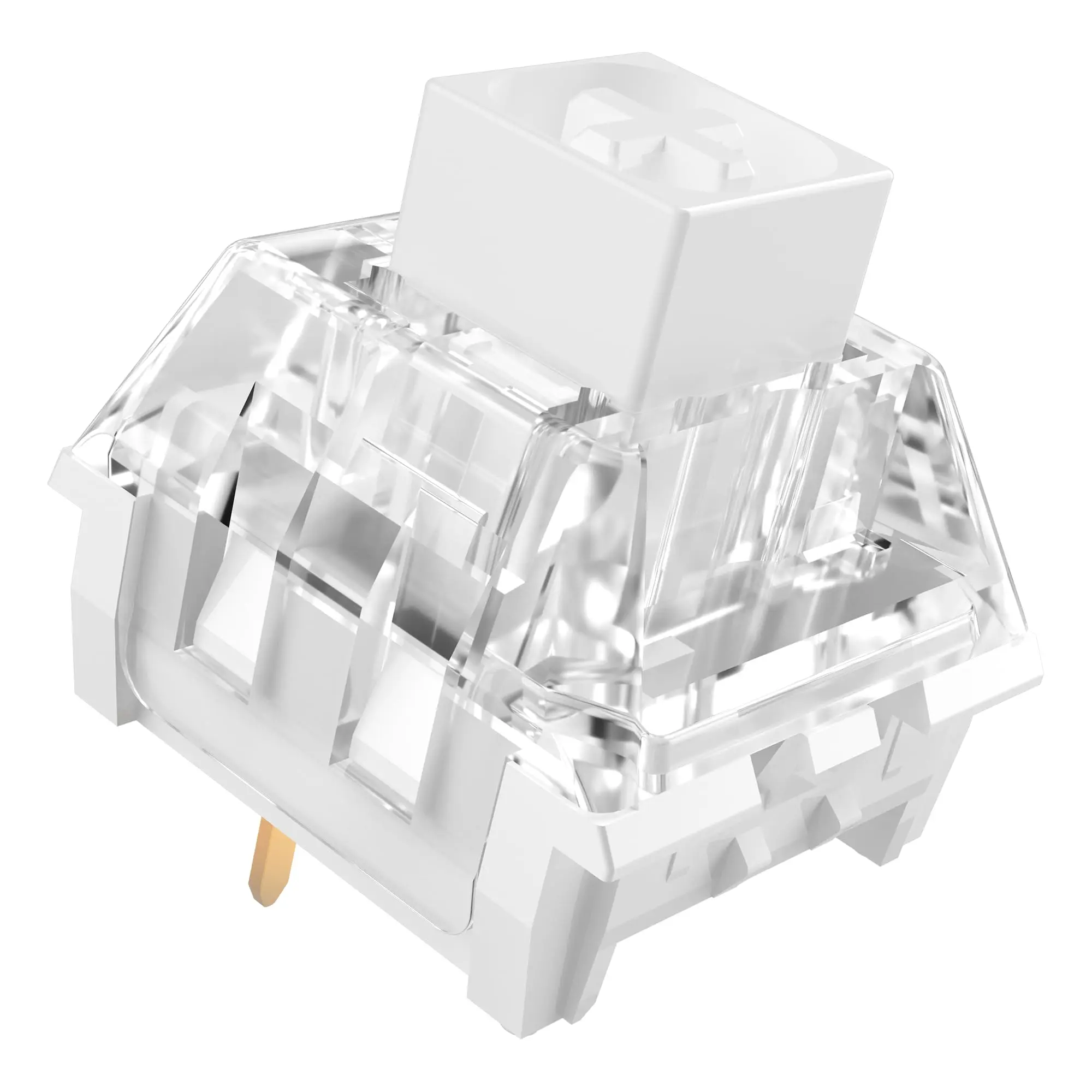 Switches de Teclado Mecânico KBDiy & Kailh Box White, 3 Pinos 45gf Clicky Pré-Lubrificados à Prova d'Água para Kits de Teclado Gamer