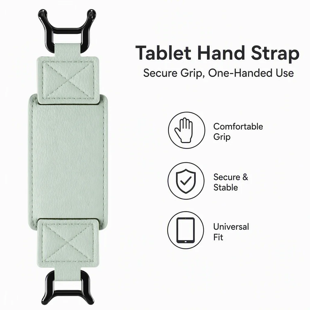 Suporte universal para leitor eletrônico, alça de segurança para iPhone de 6-7 polegadas, cinto elástico de couro PU para Kindle Kobo Tablets