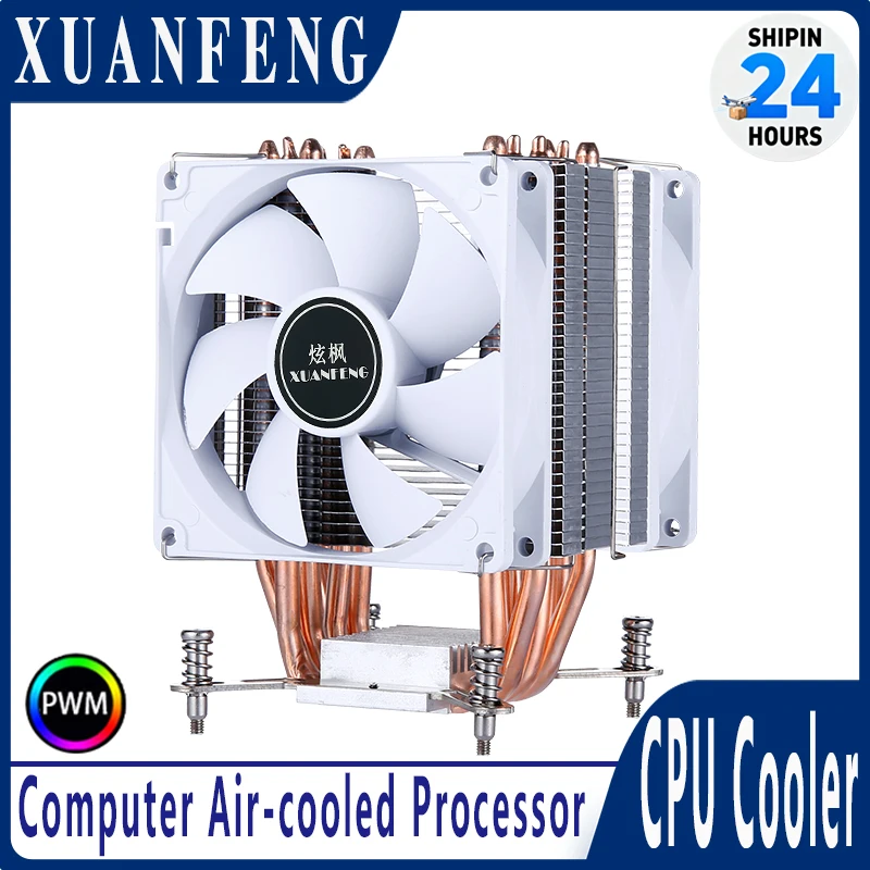 Xuanfeng processador eficiente cpu cooler 2/4/6 tubos de calor 90mm ventilador 4pin/pwm compatível lga115x 1200 1700 18xx 2011-3 2066 x79 x99