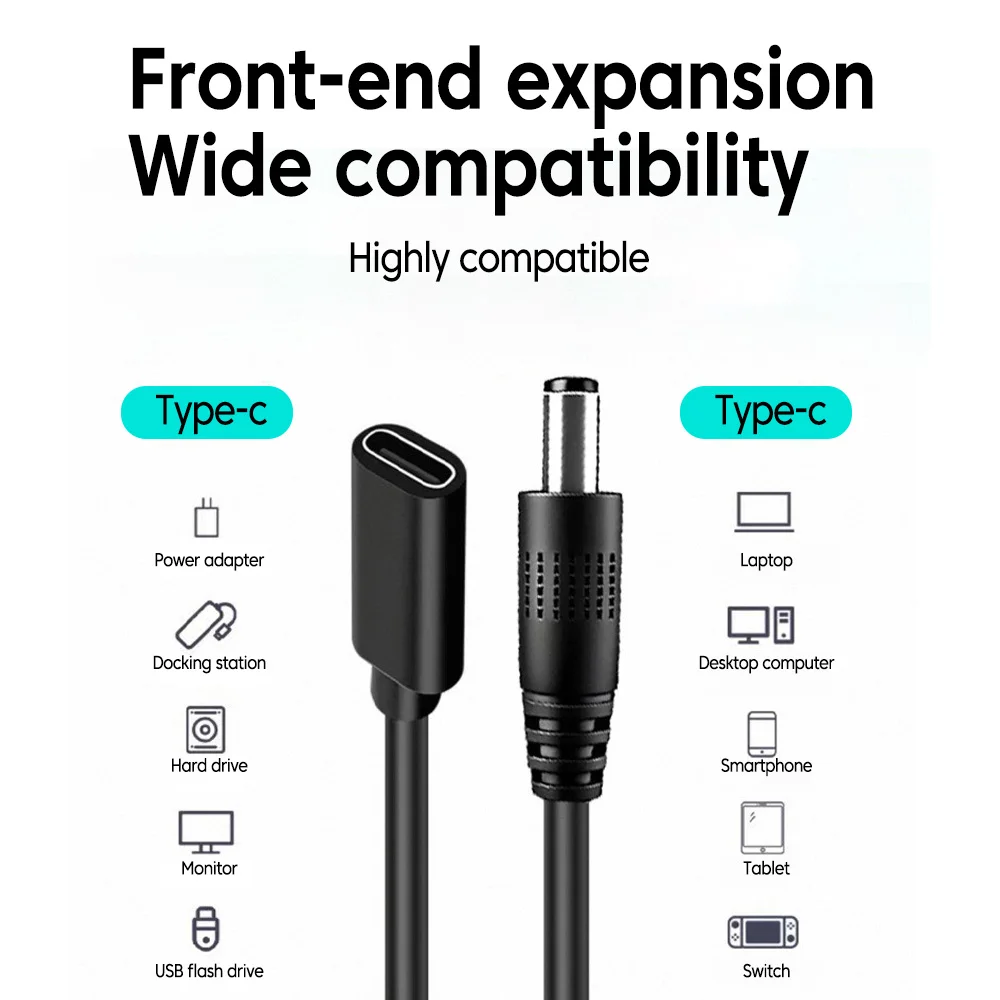 Cabo Adaptador de Energia Tipo C para DC Olaf, 20W, Carregamento Rápido, USB C Fêmea para DC 5V/9V/12V/15V/20V, Cabo de Aumento de Voltagem para Roteador Wifi