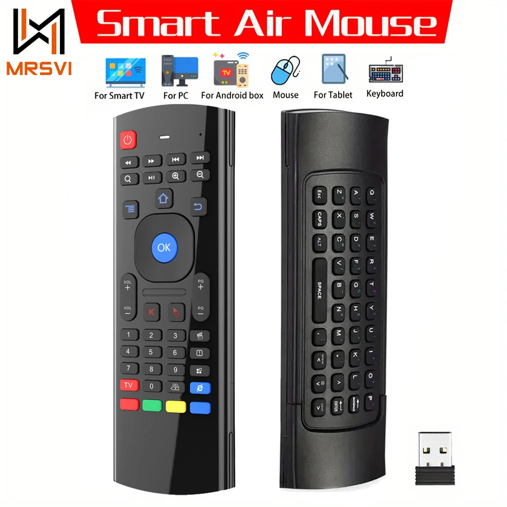 Air mouse sem fio mini teclado controle remoto mx3 2.4ghz ir aprendizagem controle remoto para pc android tv box smart tv