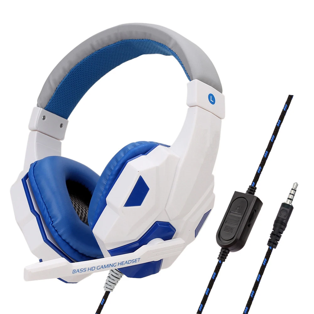 Fones de ouvido para jogos, 3.5mm, com fio, pc, baixo, estéreo, gamer, telefone, laptop, fone de ouvido, capacete com microfone para ps4, xbox one switch