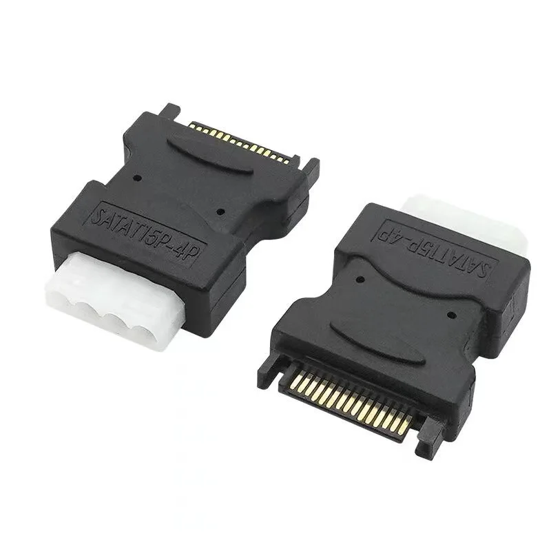 Conversor sata para grande 4pin macho para macho sata 15pin hdd adaptador de cabo de alimentação disco rígido fêmea 4pin molex ide plugue de alimentação