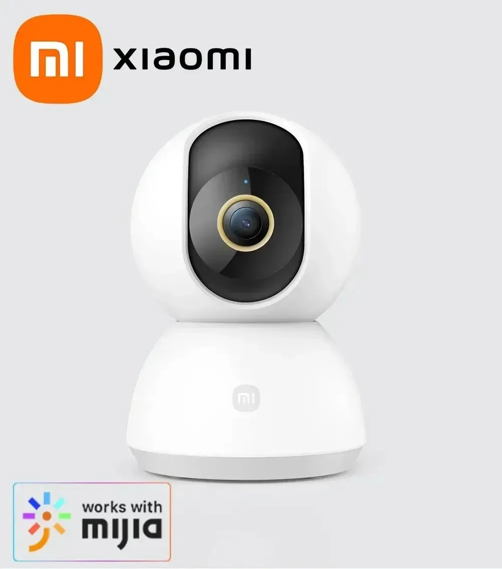 Xiaomi 360 ° Câmera de Segurança para Casa Inteligente Mi PTZ 2K Webcam 1296P 3 Megapixels com Detecção de Pessoas por IA e Visão Noturna, Compatível com Mijia