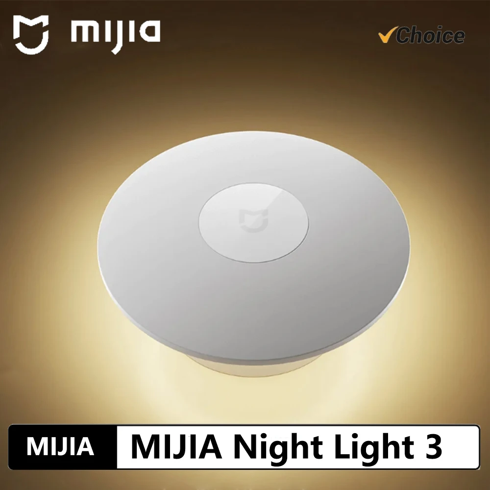 Nova Luz Noturna MIJIA com 3 Níveis de Brilho Ajustáveis, Sensor Infravermelho Inteligente de Presença Humana e Base Magnética para Casa Inteligente -CN