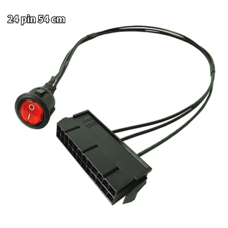 Cabo de cobre e estanho de 54cm, 24 pinos fêmea atx psu pc fonte de alimentação testador de partida jumper com interruptor liga/desliga