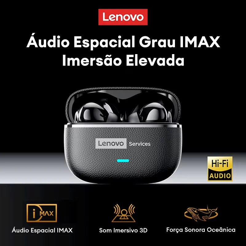 Fones de Ouvido Sem Fio Lenovo LE208 TWS Bluetooth 6.0 em Couro, Estéreo com Cancelamento de Ruído ENC, Headset para Jogos com Baixa Latência de 38ms Fones de Ouvido Sem Fio Lenovo LE208 TWS Bluetooth 6.0 em Couro, Estéreo com Cancelamento de Ruído ENC, Headset para Jogos com Baixa Latência de 38ms