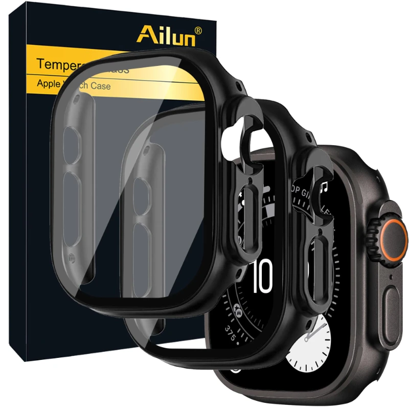 Capa para apple watch ultra 3 49mm pc amortecedor + protetor de tela capa iwatch ultra 2 49mm hd vidro temperado + caso escudo acessórios Capa para apple watch ultra 3 49mm pc amortecedor + protetor de tela capa iwatch ultra 2 49mm hd vidro temperado + caso escudo acessórios