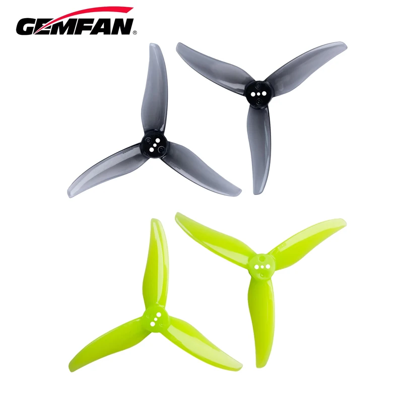 4 pares gemfan furacão 3520 3.5x2x3 3.5 polegadas 3 lâminas cw ccw hélice de pc para rc fpv controle remoto peças de drones de corrida diy