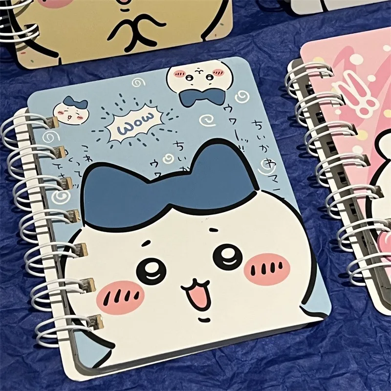 Caderno Espiral Kawaii Chiikawa com Adesivos, Diário Fofo para Estudantes, Presente de Papelaria para Crianças e Meninas Caderno Espiral Kawaii Chiikawa com Adesivos, Diário Fofo para Estudantes, Presente de Papelaria para Crianças e Meninas