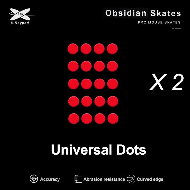 X-raypad obsidian controle diy pontos universais mouse patins universal 0.8mm ptfe pontos para pano e mousepad de vidro