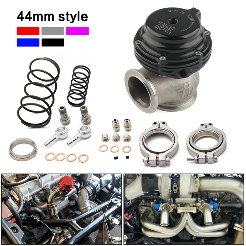 Refrigerador de água 44mm Wastegate Turbo externo com flange Hardware MV-R refrigerado a água com logotipo vermelho azul preto
