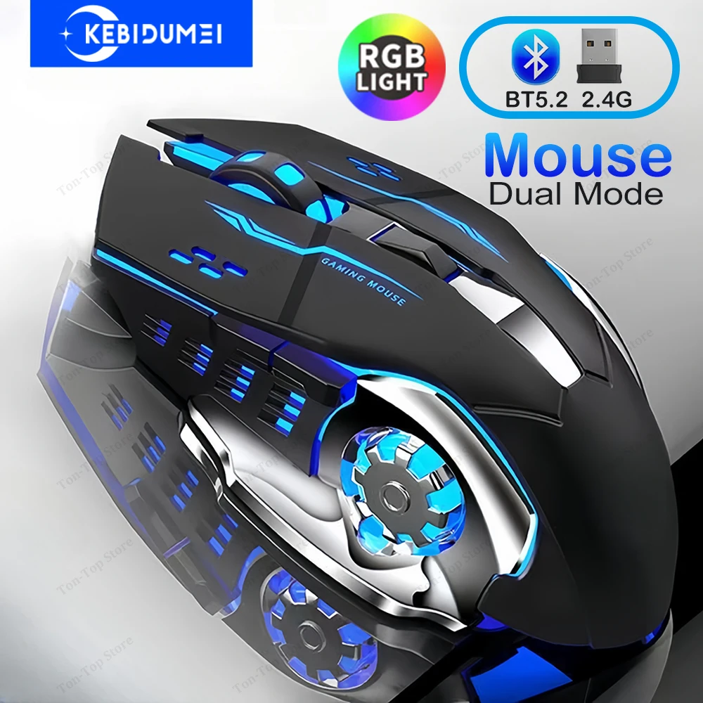 Rgb modo duplo bluetooth 5.2 mouse 2.4g sem fio mouse gaming mouse recarregável silencioso mouse 3600 dpi mouse para portátil Rgb modo duplo bluetooth 5.2 mouse 2.4g sem fio mouse gaming mouse recarregável silencioso mouse 3600 dpi mouse para portátil