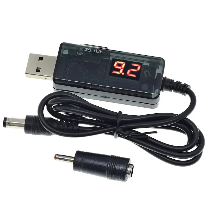 Conversor de impulso usb dc 5v para 9v 12v cabo conversor usb step-up + conector 3.5x1.35mm para fonte de alimentação/carregador/conversor de energia