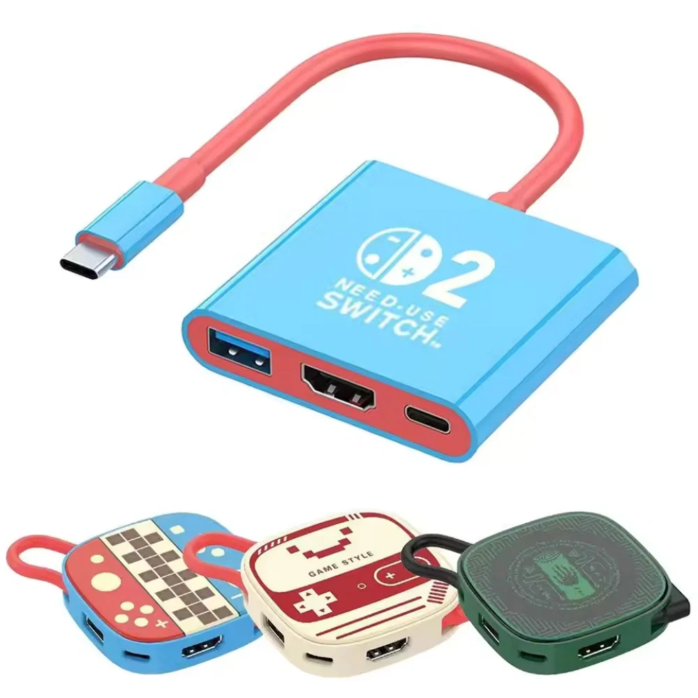 Switch 2 dock hdmi 4k usb 3.0 hub adaptador usb divisor tv estação de encaixe portátil para nds switch2 laptops pc ipad macbook ar p