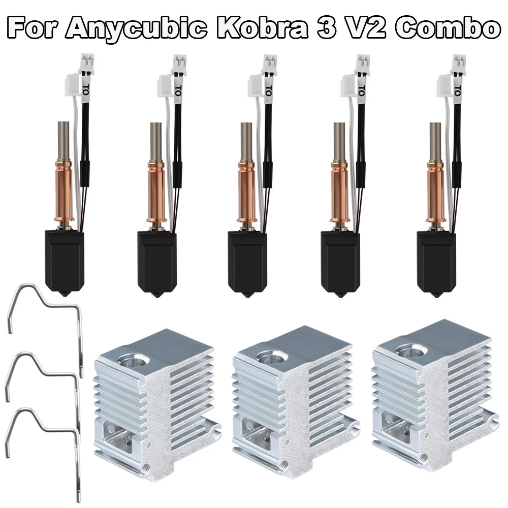 Kit hotend de atualização para anycubic kobra 3 v2 combo cabeça de impressão de impressora 3d bimetálica haste de aquecimento de cerâmica para kobra 3 combo
