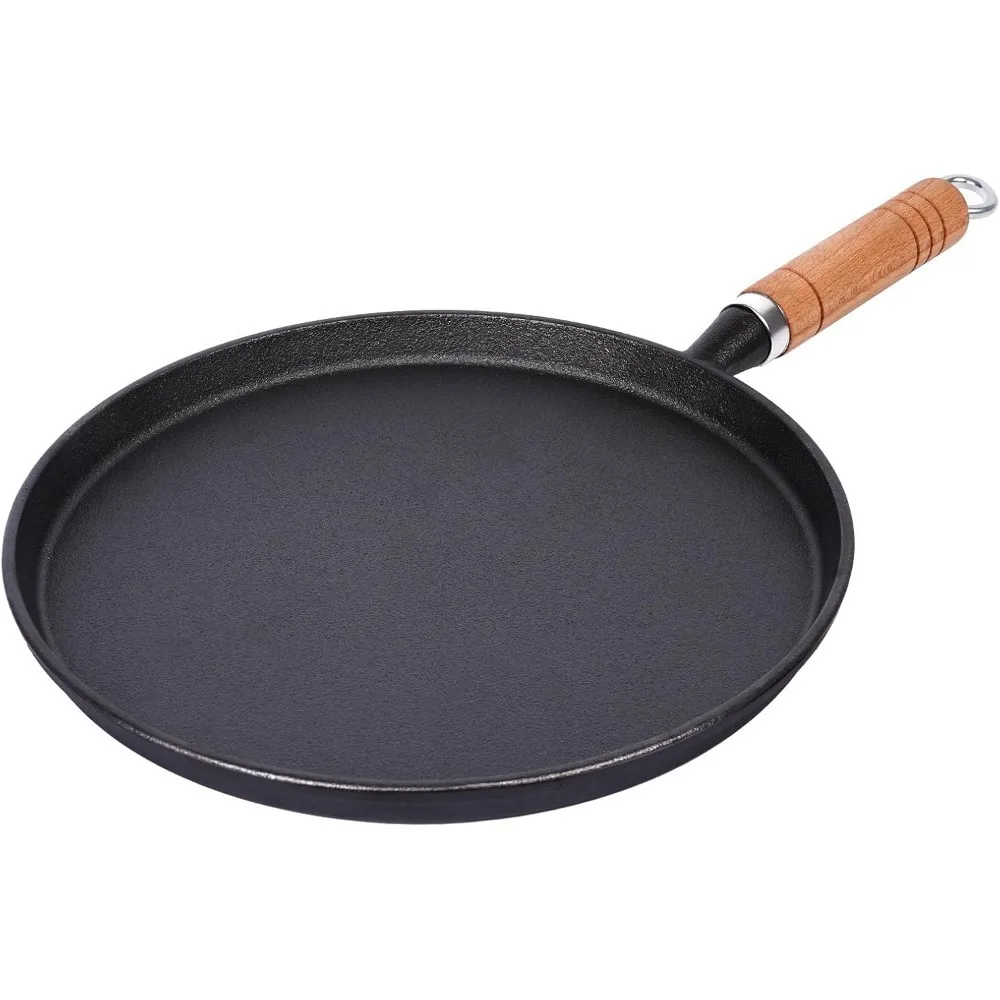 Frigideira de ferro fundido sem revestimento, antiaderente, ovo, panqueca, crepe, bife, frigideira, fogão de indução a gás, panelas de cozinha, 1 peça