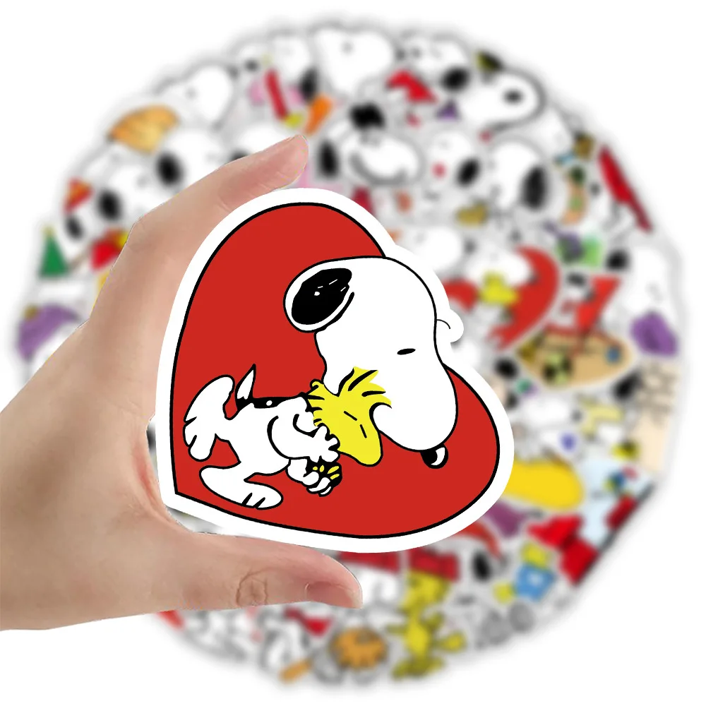 100PCS Adesivos de Animação Cartoon Snoopy para Decoração DIY, Adesivos para Telefone, Caderno, Mala, Laptop, Geladeira, Graffiti
