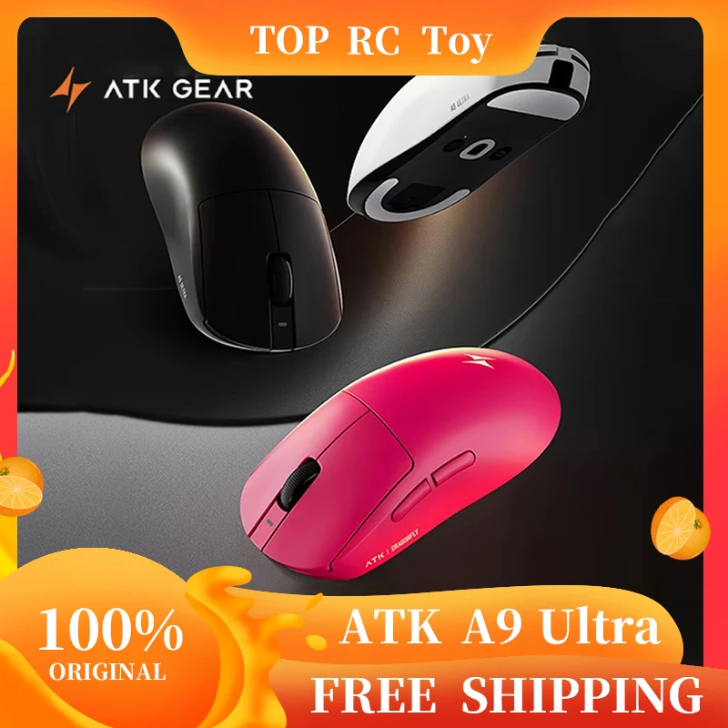 Mouse para jogos ultra sem fio atk a9, a9/a9 se/a9 plus/a9 pro, tri-mode 8k 53g, leve, e-sports, pc, acessório personalizado