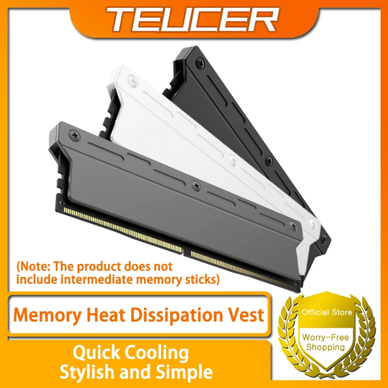 Teucer ram dissipador de calor pc memória resfriamento colete de alumínio aplicável à memória desktop ddr2 ddr3 ddr4 ddr5