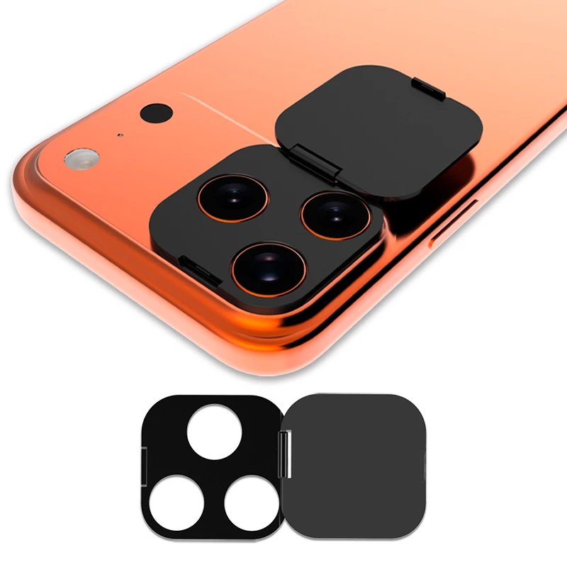 Webcam capa de telefone lente traseira caso plástico protetor privacidade aberto perto câmera protetora para iphone 17 16 15 14 13 12 11 pro max