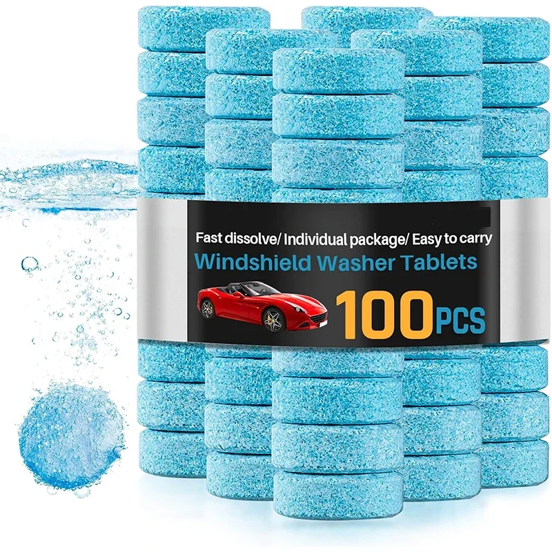 Líquido para lavador de para-brisa de carro, comprimidos concentrados, limpador efervescente sólido, para sala de carro, cozinha, janela, limpeza de vidro Líquido para lavador de para-brisa de carro, comprimidos concentrados, limpador efervescente sólido, para sala de carro, cozinha, janela, limpeza de vidro