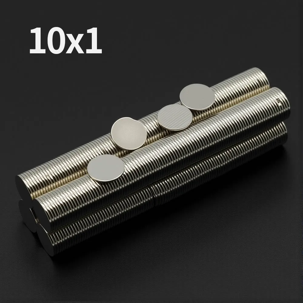 Ímã de neodímio poderoso 10x1mm n35 ndfeb imanes magnéticos permanentes redondos super fortes ímãs de geladeira diy