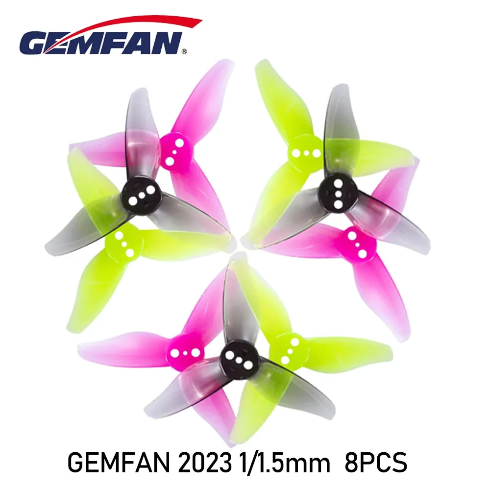 4 Pares de Hélices Gemfan Hurricane 2023 2X2.3X3 de 3 Lâminas Tipo Toothpick 1mm 1.5mm para Drones de Corrida RC FPV Freestyle de 2 Polegadas