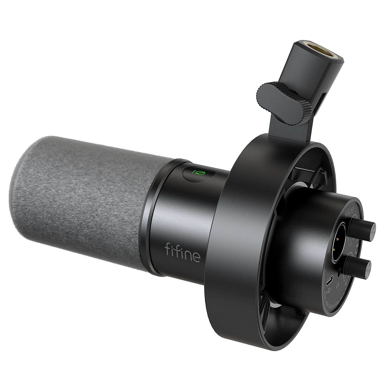 Microfone USB/XLR dinâmico FIFINE com botão de ganho/touch-mute/jack de fone de ouvido, microfone de gravação para placa de som de PC Streaming-K688W branco