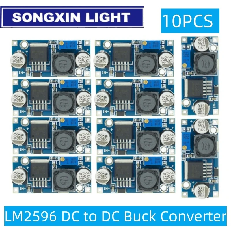 1/5/10pcs LM2596 DC para DC Buck Converter 3.0-40V para 1.5-35V Módulo Step Down de fonte de alimentação