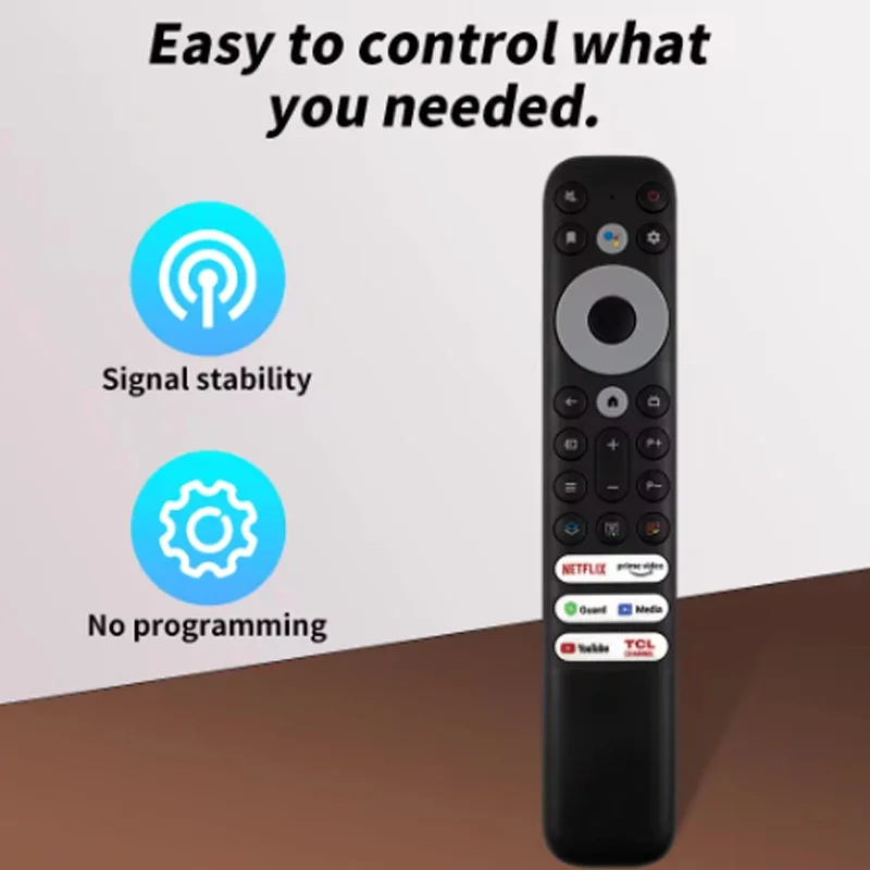 Controle Remoto TCL RC902V para TV Android TCL, Sem Voz, Smart TV com Netflix, Prime Video, YouTube, Guarda