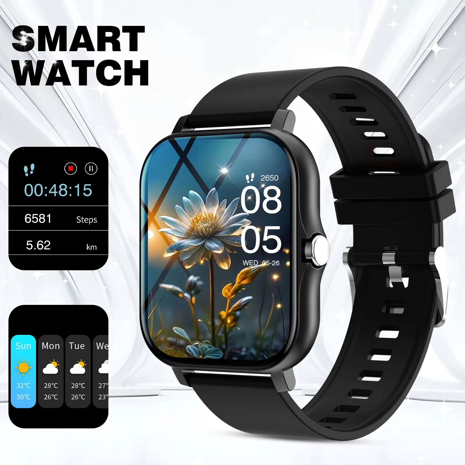 LAXASFIT 2025 Novo Relógio Inteligente para Homens Mulheres Presente Tela de Toque Completa Esportes Fitness Relógio Bluetooth Chamada Digital Smartwatch