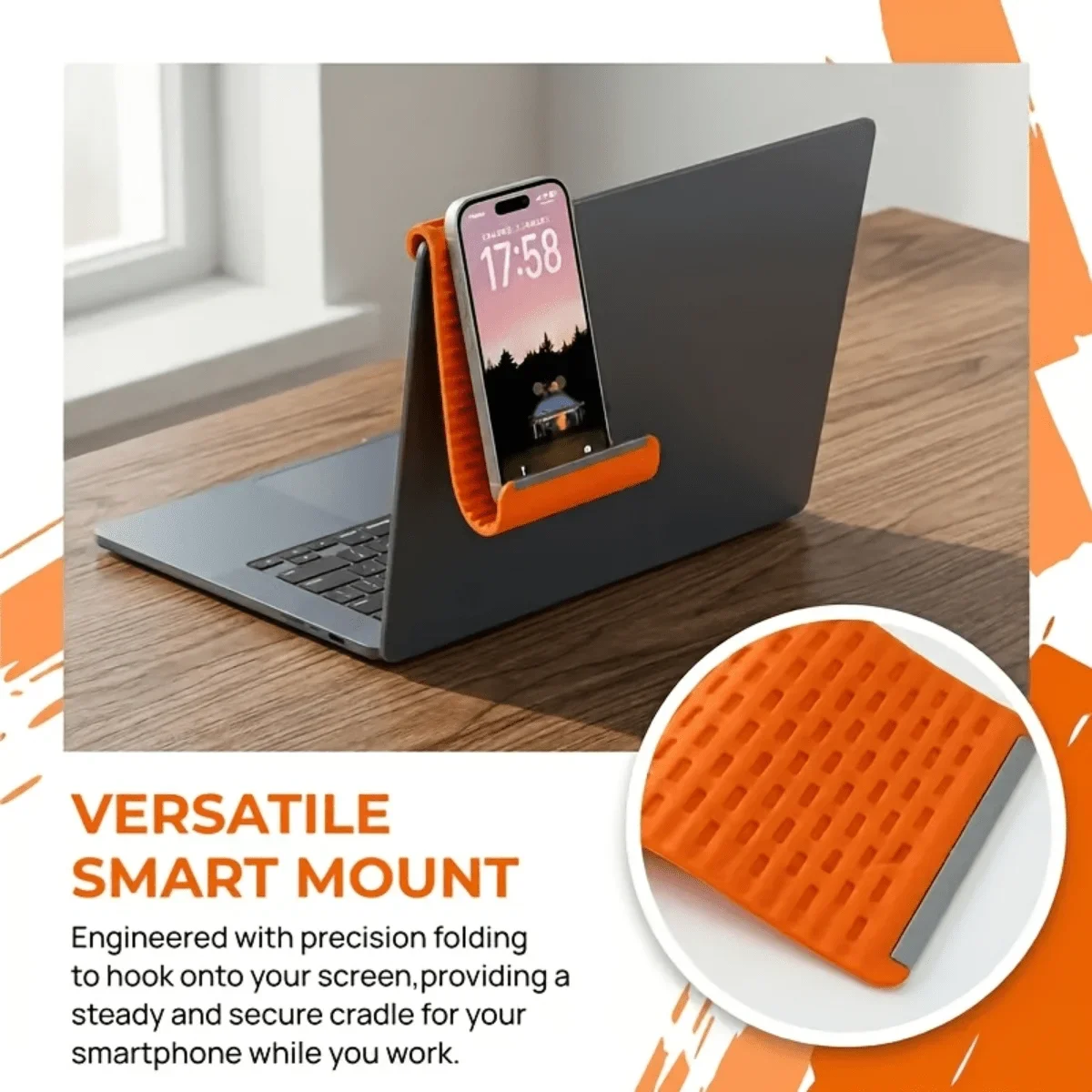 Suporte de mesa portátil, flexível e dobrável, feito de silicone, para telemóvel, com ajuste de vários ângulos e base antiderrapante, compatível com smartphones.
