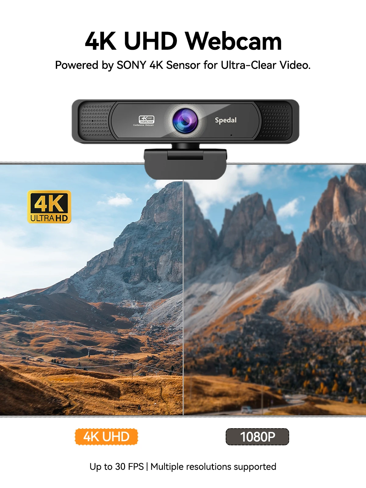 Spedal 931 HD 4K 30Fps 120 Wide Angle Webcam Wtih Microfone Controle Remoto Streaming Conferência PC Windows Mac Linux