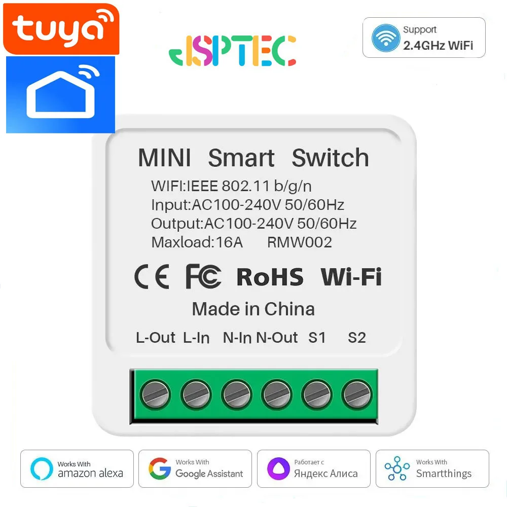 16a wifi interruptor inteligente casa inteligente interruptores de luz módulo controle 2 vias trabalho com tuya vida inteligente alexa google casa interruptor