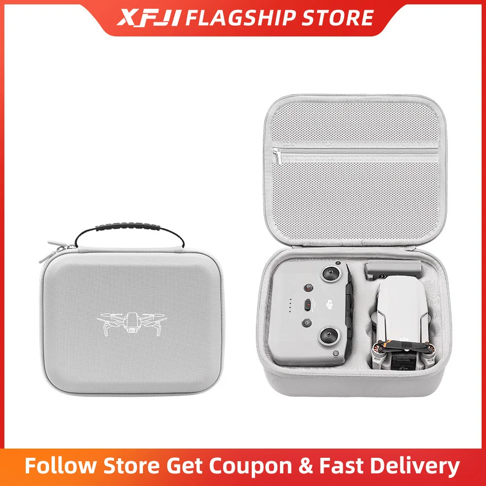 Xfji bolsa de armazenamento protetora, bolsa de couro pu para dji mini 4k/mini 2se/mini 2, acessórios para controle de drone Xfji bolsa de armazenamento protetora, bolsa de couro pu para dji mini 4k/mini 2se/mini 2, acessórios para controle de drone