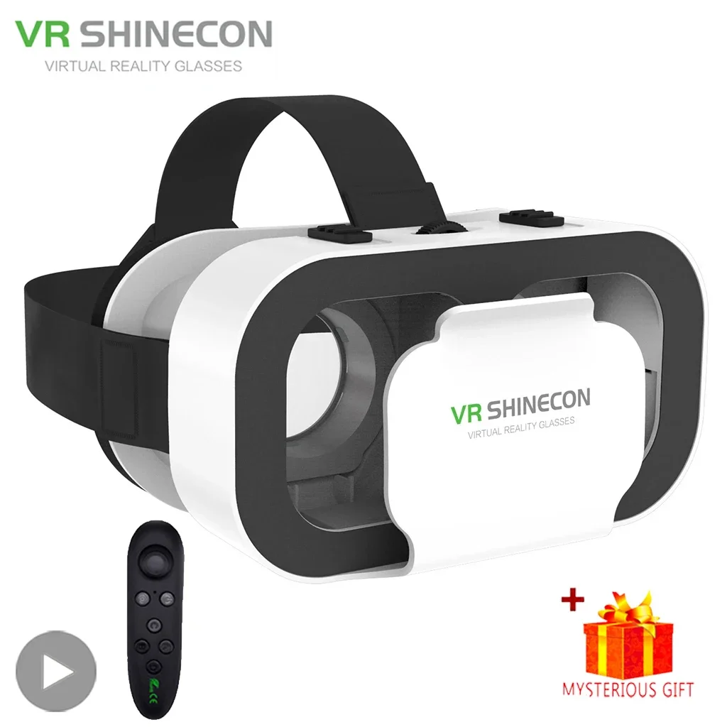 Shinecon 3d vr óculos de realidade virtual viar óculos dispositivos fone de ouvido lentes capacete inteligente para telefone celular smartphones visor